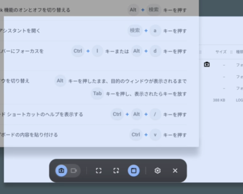 ウィンドウのスクリーンキャプチャの待機状態